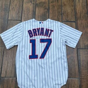 Chicago Cubs Kris Bryant Jersey Nike Engineered Mens M White Striped MLB 2019